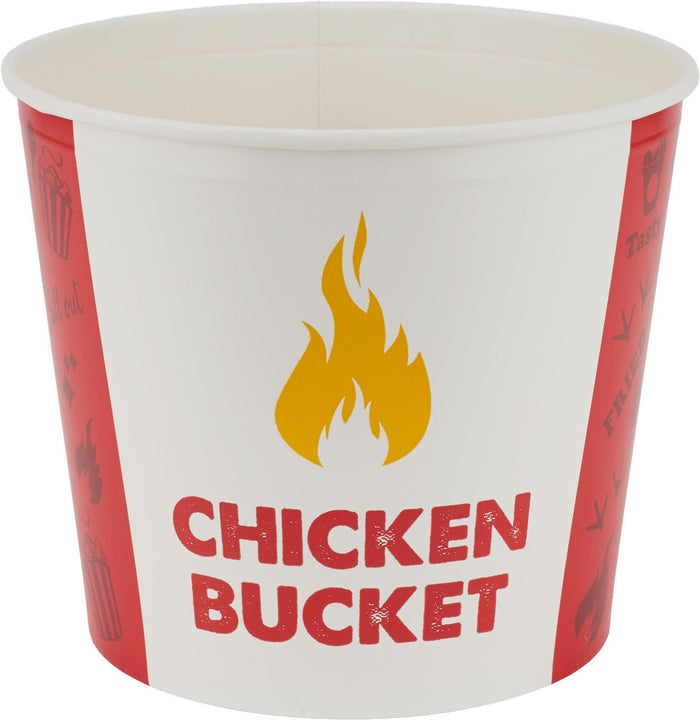 Hot Pack - Chicken Round Bucket with Lid - 130oz - Paper - Combo