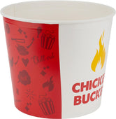 Hot Pack - Chicken Round Bucket with Lid - 130oz - Paper - Combo