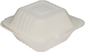 Eco-Craze - 6x6 Bagasse Clamshell Container