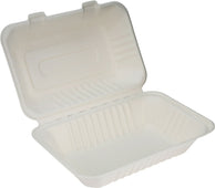 Eco-Craze - 9x6x3 Bagasse Clamshell Container