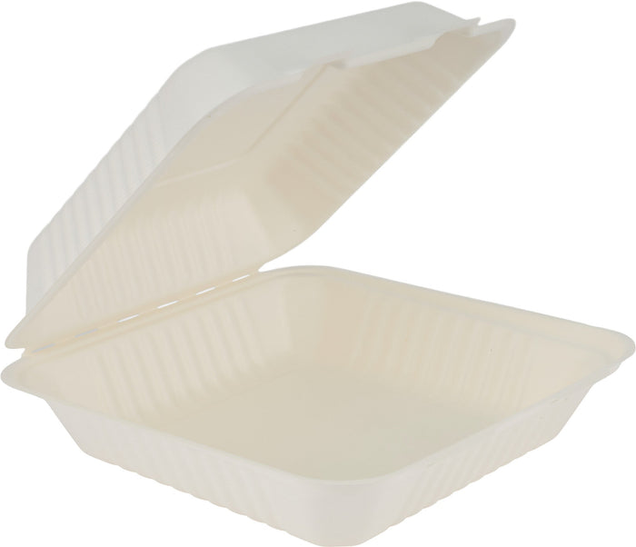 Eco-Craze - 9X9 Bagasse Clamshell Container