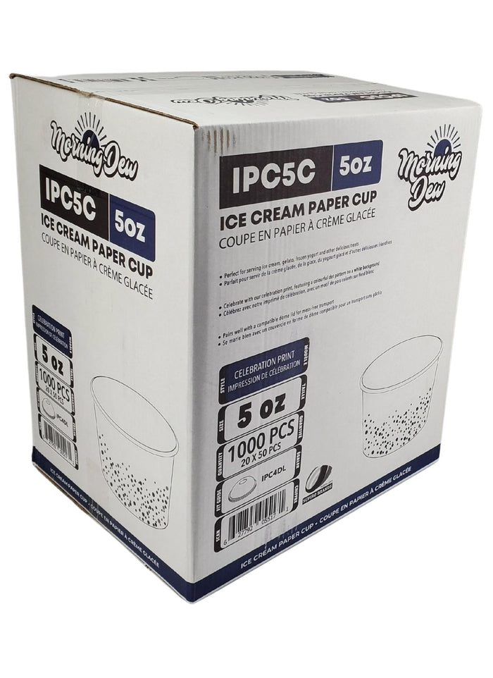 Morning Dew - 5oz Ice Cream Paper Cups - Celebration Print - IPC5C