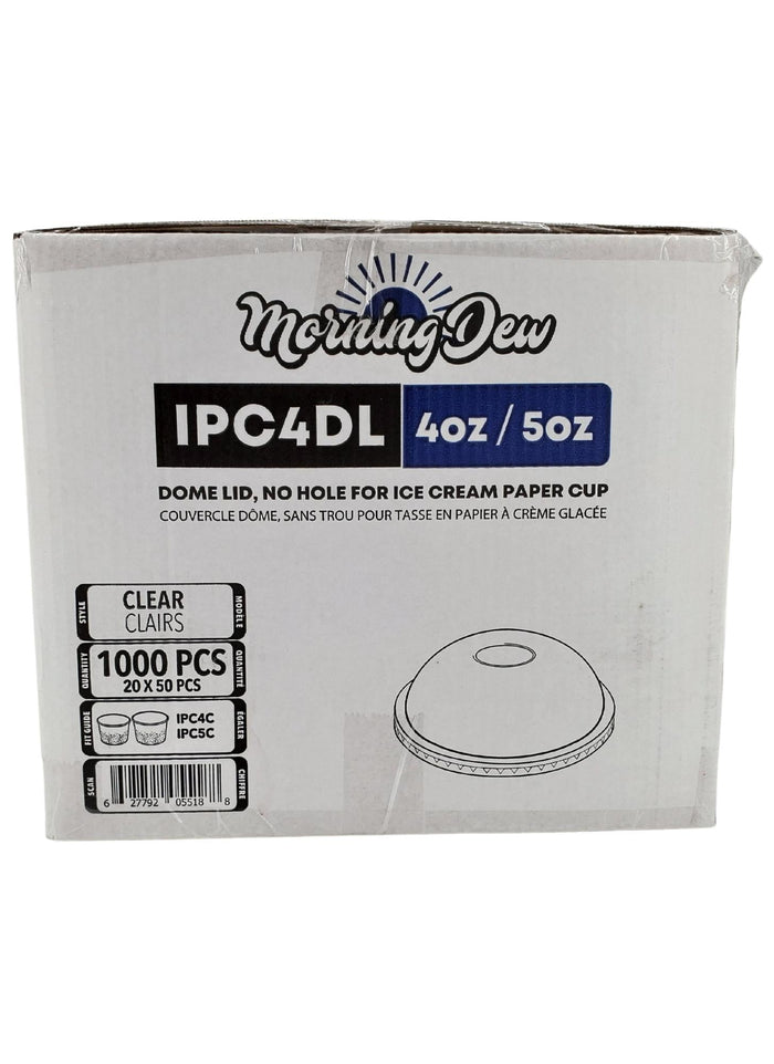 Morning Dew - Dome Lid for 4 / 5 oz Ice Cream Paper Cup - IPC4DL