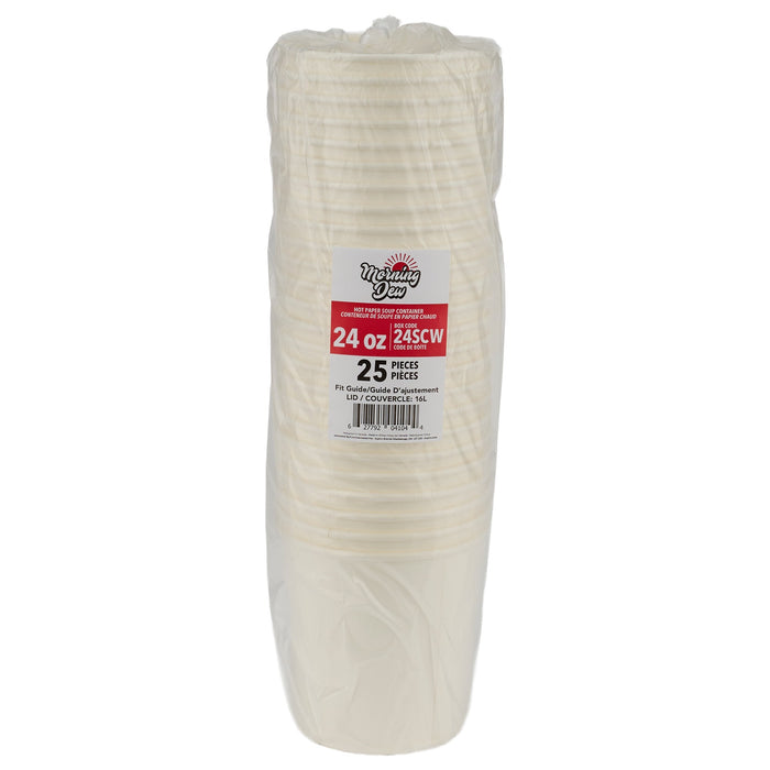 Morning Dew - 24 oz Paper Soup Container - White - 24SCW