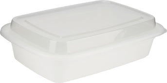 Value+ - 32oz Rectangular White Plastic Container