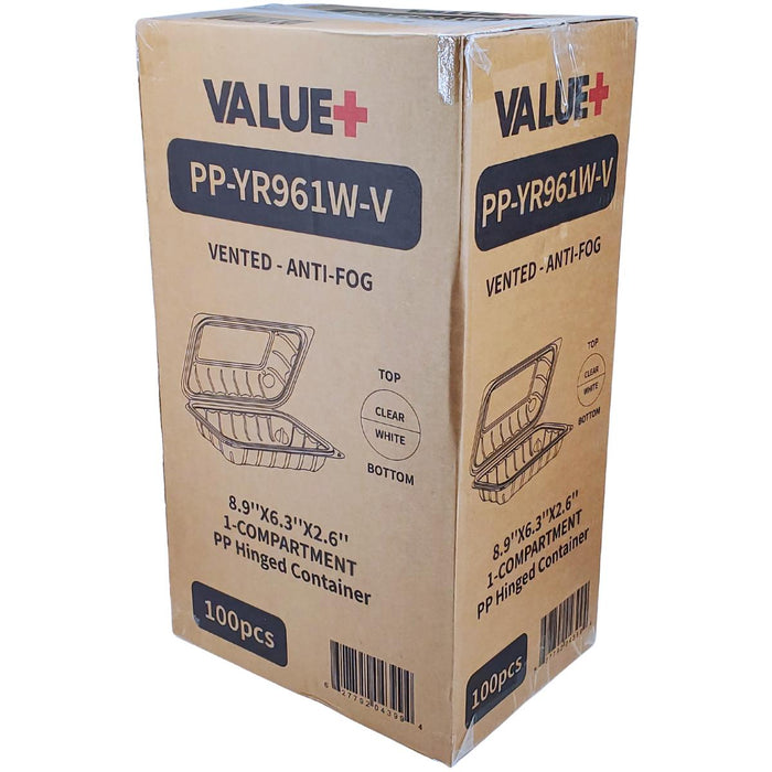 Value+ - YR961W-V - PP Hinged Cont. - 8.9x6.3x2.6