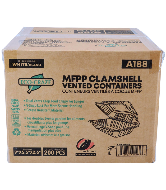 Eco-Craze - MFPP Clamshell Vented Cont. - 9