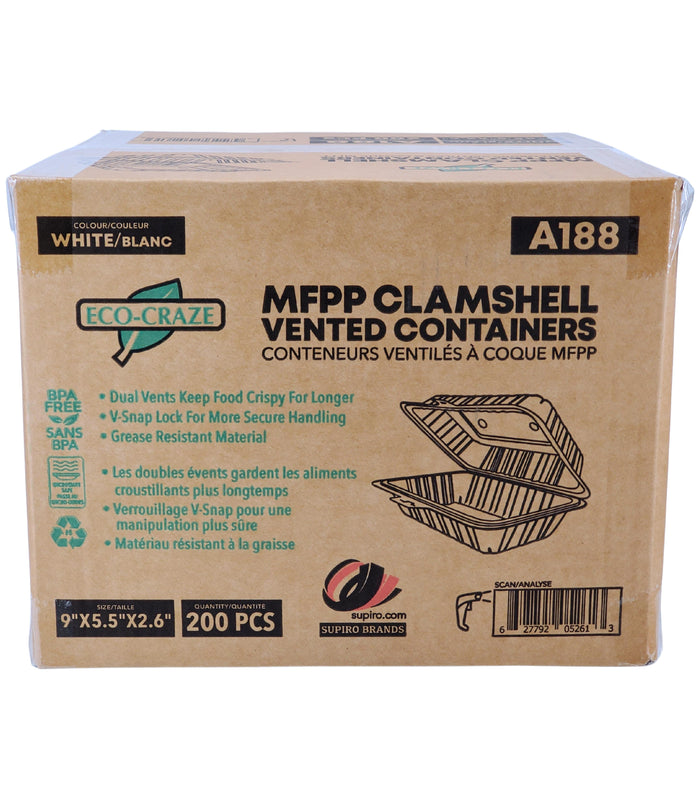 Eco-Craze - MFPP Clamshell Vented Cont. - 9