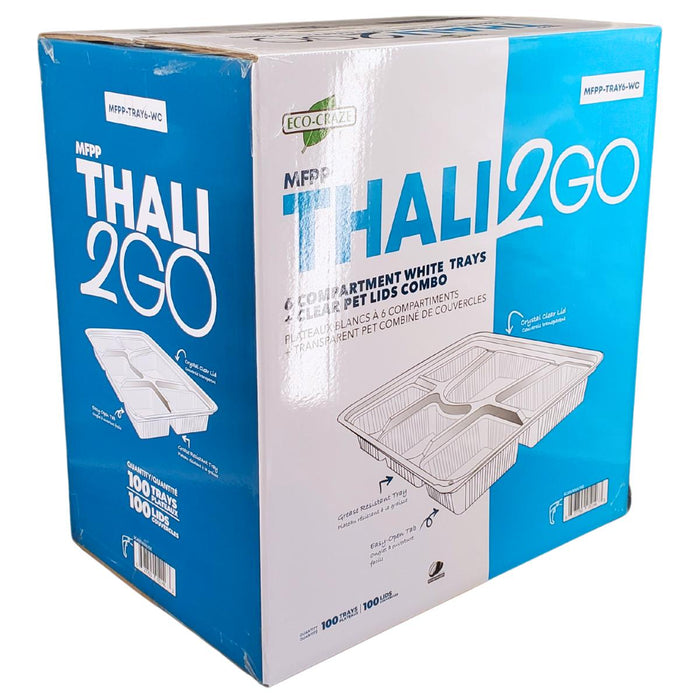 Eco-Craze - 6 Comp Thali - White - MFPP