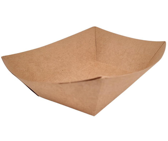 Eco-Craze PFT100-K #100 1 lb Kraft Paper Food Tray