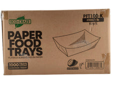 Eco-Craze PFT100-K #100 1 lb Kraft Paper Food Tray