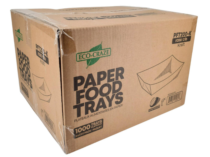 Eco-Craze PFT200-K #200 2 lb Kraft Paper Food Tray