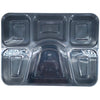 Value+ - 6 Comp Take-Out Thali with Lid - Black - PP