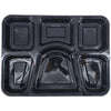 Value+ - 6 Comp Take-Out Thali with Lid - Black - PP