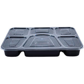 Value+ - 6 Comp Take-Out Thali with Lid - Black - PP