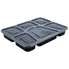 Value+ - 6 Comp Take-Out Thali with Lid - Black - PP