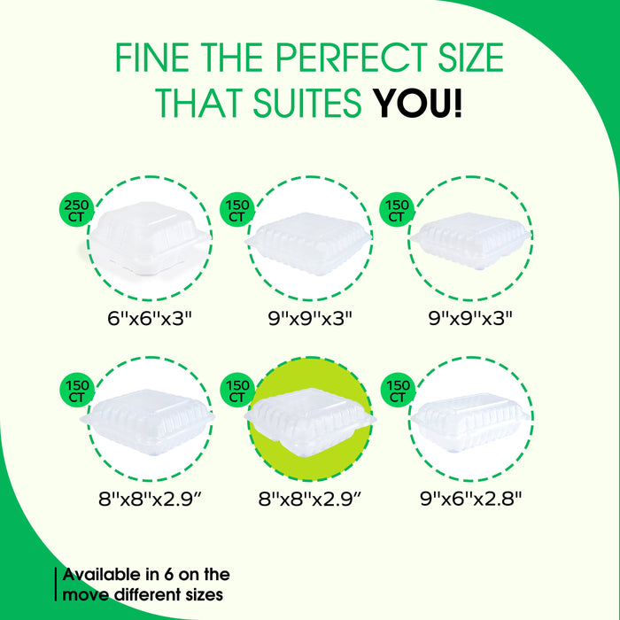 Value+ - PP-883C-VH Premium Food Container 8x8x2.9