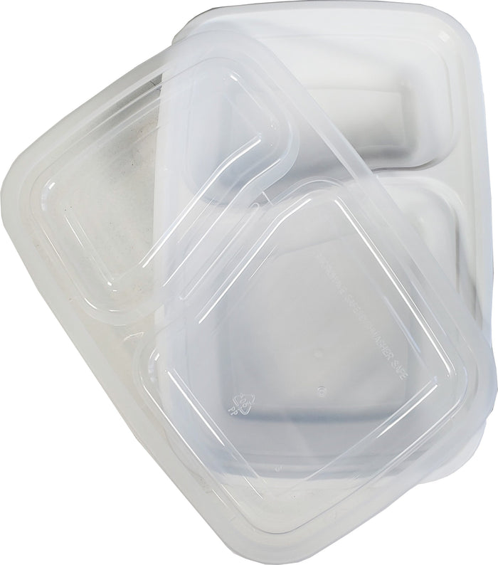 Value+ - 24oz 2 Compartment Rectangle Container - White