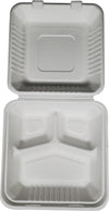 Arrow - Bagasse Clamshell Container - 9x9x3