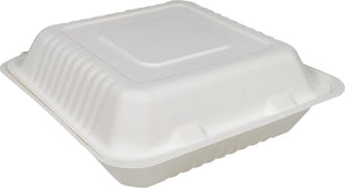 Arrow - Bagasse Clamshell Container - 9x9x3