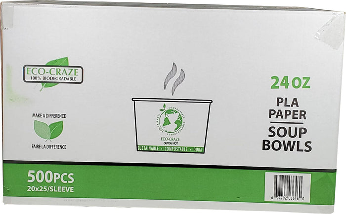 CLR - Eco-Craze - PLA 24oz Soup Paper Cup