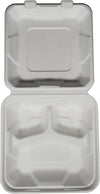Eco-Craze - 8X8X3 - 3 Compartment Bagasse Clamshell
