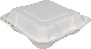Eco-Craze - 8X8X3 - 3 Compartment Bagasse Clamshell