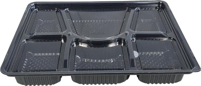 Vespa - 6 Comp Thali - White with Clear Lid - VEL-038/039