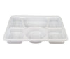 Plastic Tray (Thali) - 6 Compartment - White