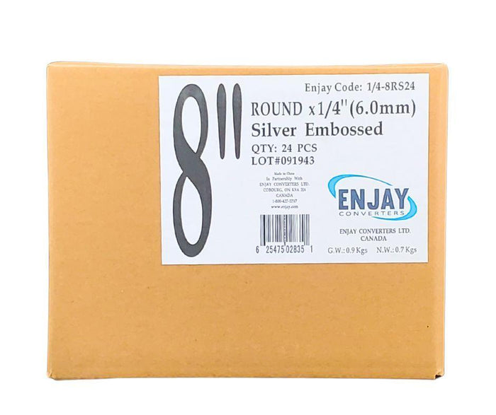 Enjay - Cake Board - Round - Silver - 8x1/4