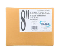 Enjay - Cake Board - Round - Silver - 8x1/4