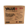CLR - Value+ - Dual Lock - 8 in Medium Clear Hinged Containers - 3 Comp - CV883