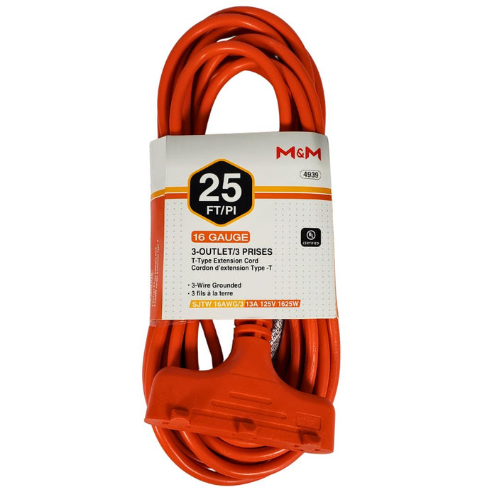 Extension Cord 24/25ft - 3 Outlet