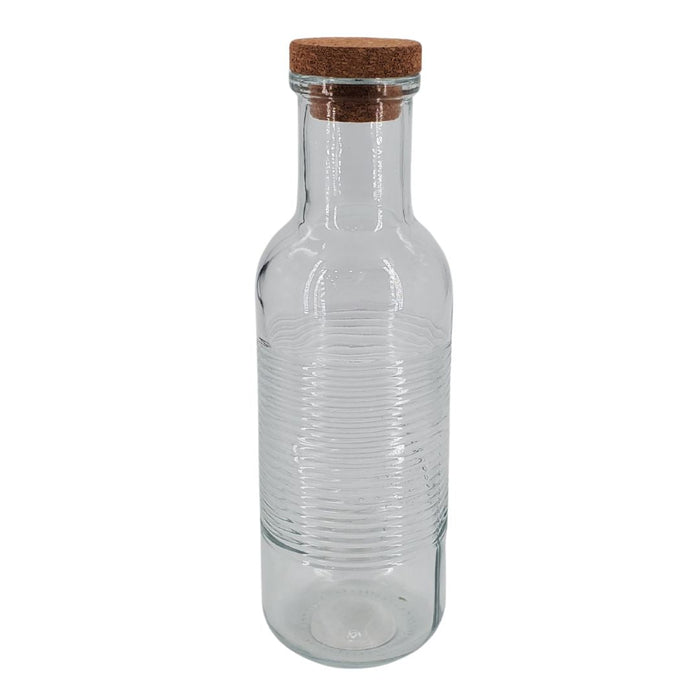 VSO - S&CO - Glass Bottle with Cork Stopper 1L - Textured - Clear 10/20