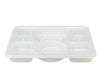 Plastic Tray (Thali) - 6 Compartment - White 20 pk
