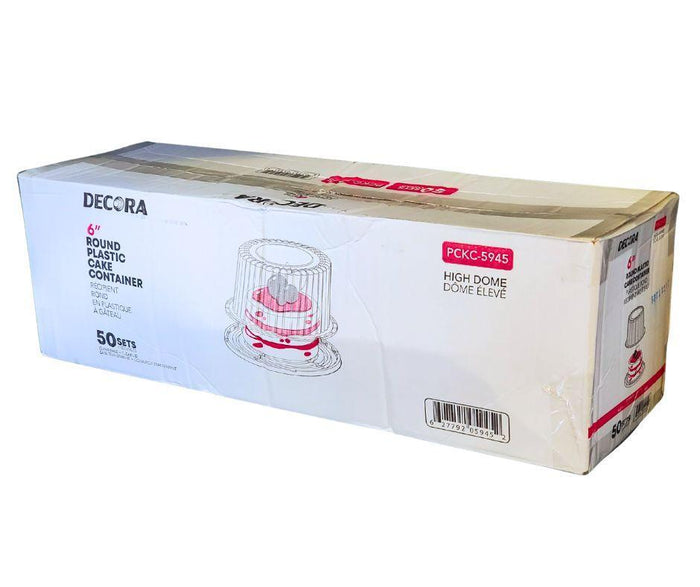Decora - 6inch - Plastic Round Cake Box - Clear - Combo