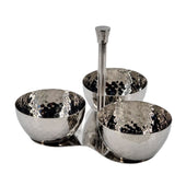 Chutney Serving Tray SS - 3 Comp - Deep