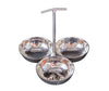 Chutney Serving Tray SS - 3 Comp - Shallow