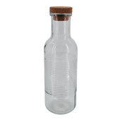 S&CO - Glass Bottle with Cork Stopper 1L - Textured - Clear 10/16