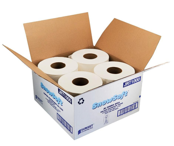 Snow Soft - JRT 2 Ply Bathroom Tissue Roll - 1000' - JRT1000