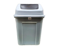 30L Square Waste Bin w/Push Lid - Grey