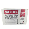 Value+ -  58oz Plastic Container Sets Rectangular - White