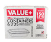 Value+ - 38oz Rectangular White Plastic Container
