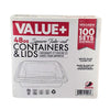 Value+ - 48oz Plastic Container Sets - Square - White