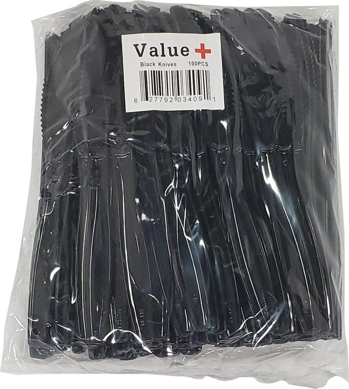 Value+ Polystyrene Knives - Black