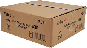 Value+ - S5 High Density - White Shopping Bags