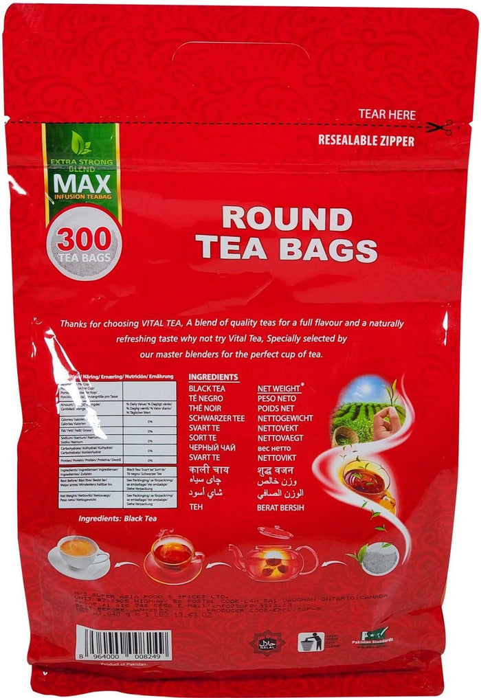 Vital Tea - Tea Bags - Zip Pouch - Round