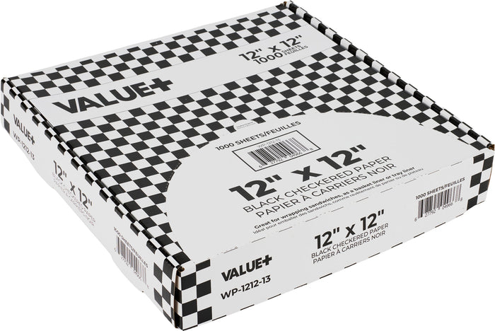 Value+ - Checkered Sheets - Black - 12