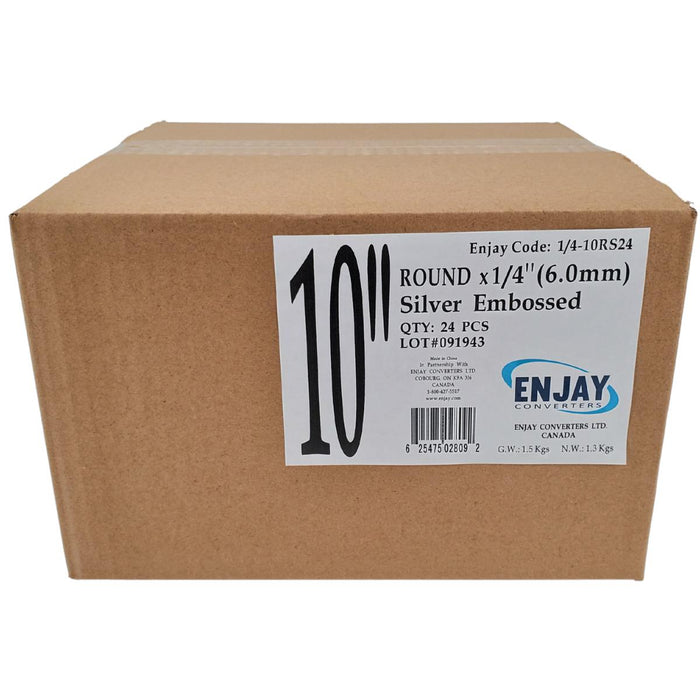 Enjay - Cake Board - Round - Silver - 10x1/4