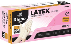 Rhino - Latex Gloves - Powder Free - Medium - M700